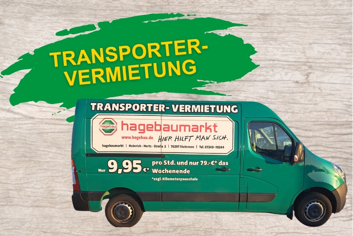 Serviceleistung hagebaumarkt Stutensee Transporter Vermietung